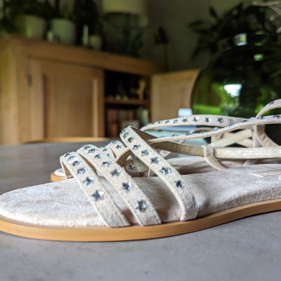 LIU •JO Beige Strappy studded sandals. - Picture 11 of 16